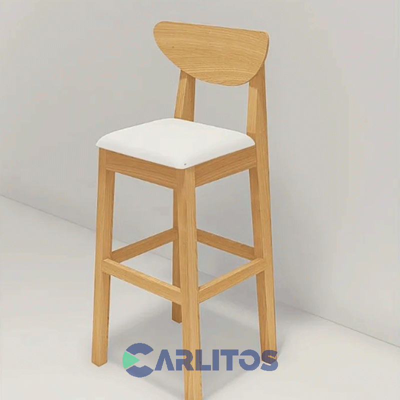 Banqueta Norway Inmacol Ecocuero Con Respaldo Lustre Miel
