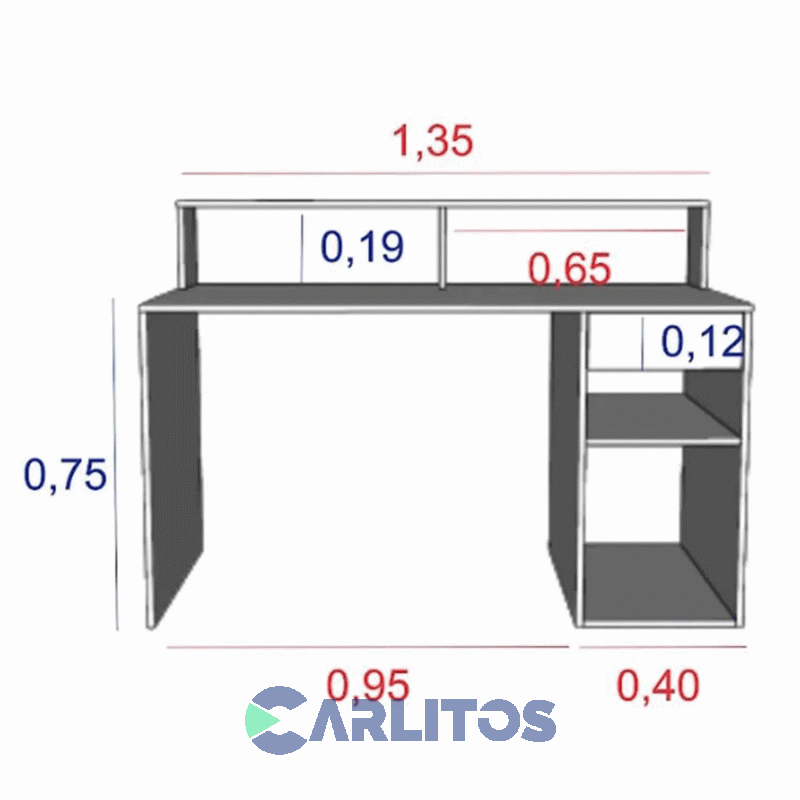 Escritorio Con Repisa Tables Olmo Finlandes-Everest