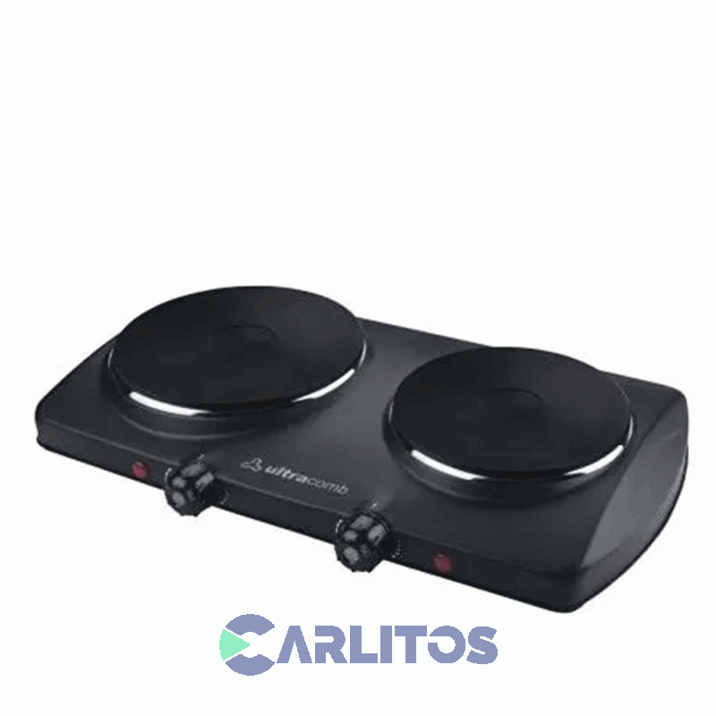 Anafe Portatil Electrico Ultracomb Negro 2250 Watts - 2 Hornallas An-6600