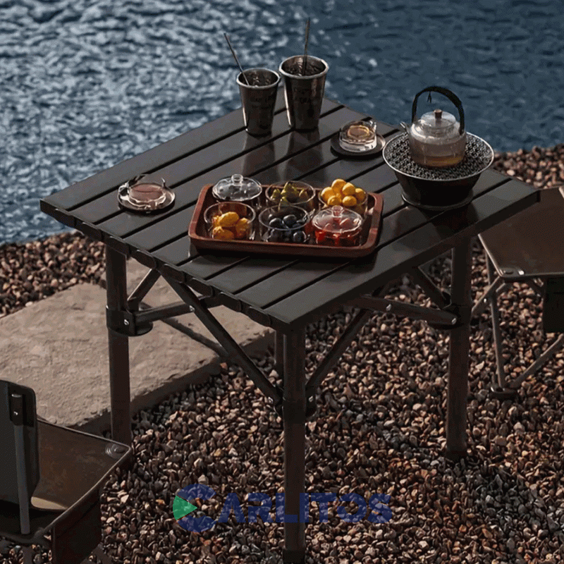 Mesa Enrollable Outdoors Multiuso Con Estructura De Aluminio 1013