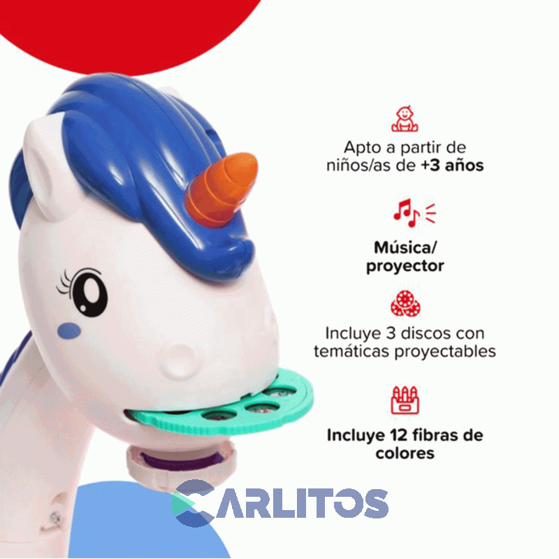 Mesa Didactica Bebesit  Para Dibujo Proyector Unicornio 2008-C Azul