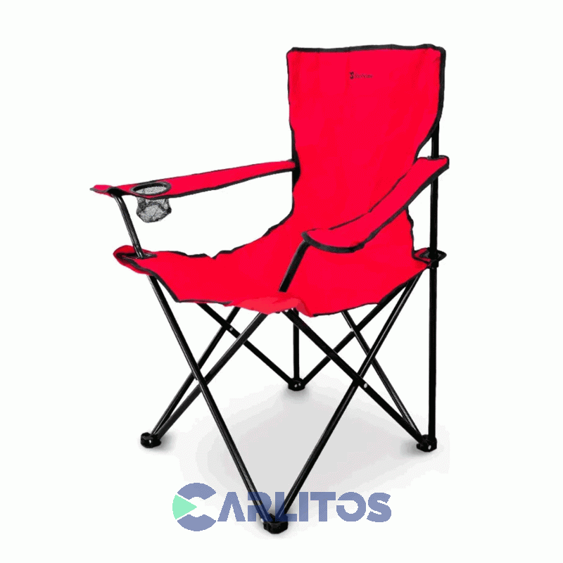 Sillon Director Plegable Con Funda Y Apoya Vaso Steel Home Shsillaple80X45 Roja