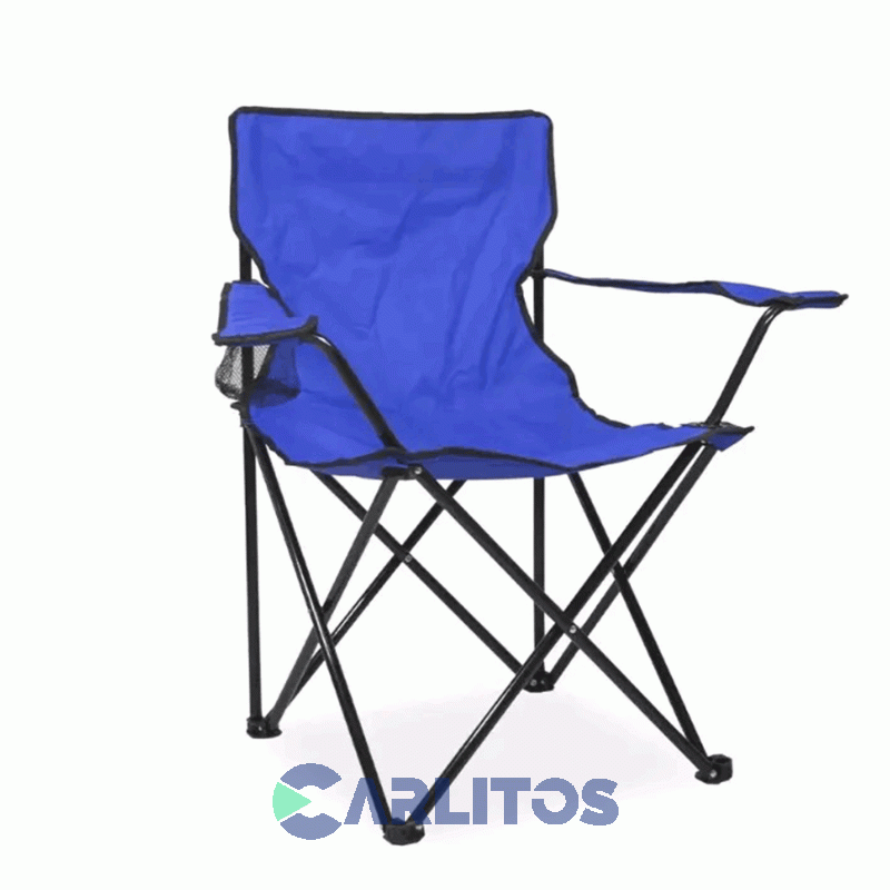Sillon Director Plegable Con Funda Y Apoya Vaso Steel Home Shsillaple80X45 Azul