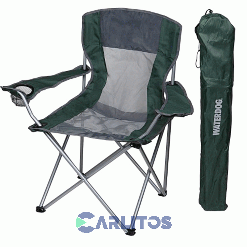 Sillon Director Plegable Con Funda Y Apoya Vaso Waterdog Cha96086gm Verde