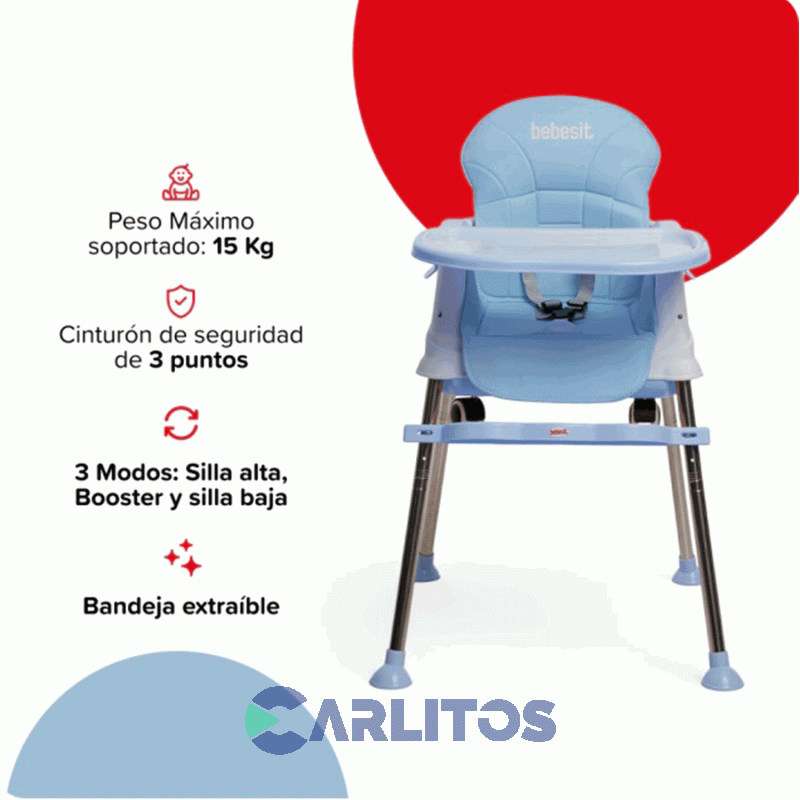 Silla De Comer Bebesit Diseño Booster 6250-C Celeste