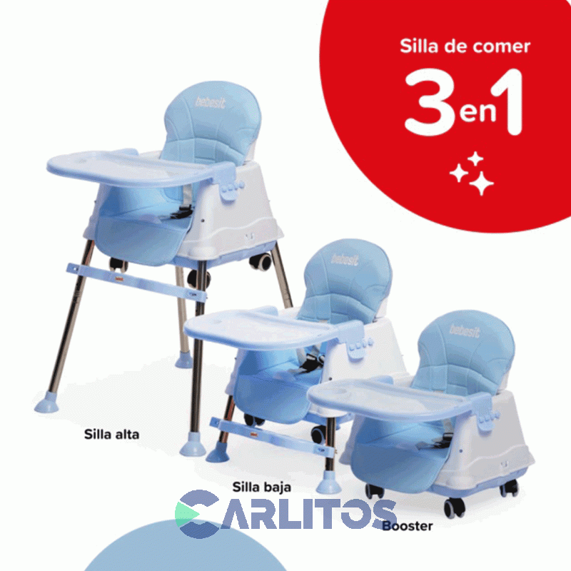 Silla De Comer Bebesit Diseño Booster 6250-C Celeste