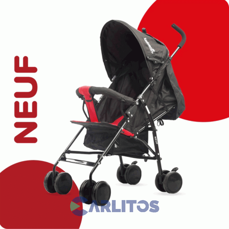 Coche De Paseo Bebesit Paraguas Neuf 1058-D Negro Con Rojo