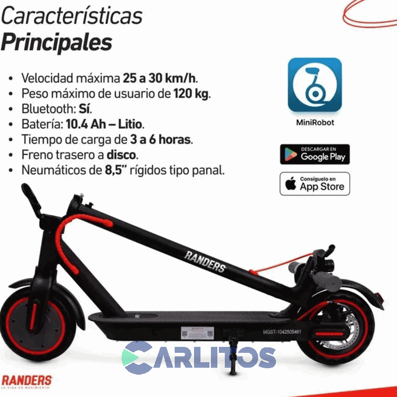 Monopatin Scooter Electrico Randers Sct-104