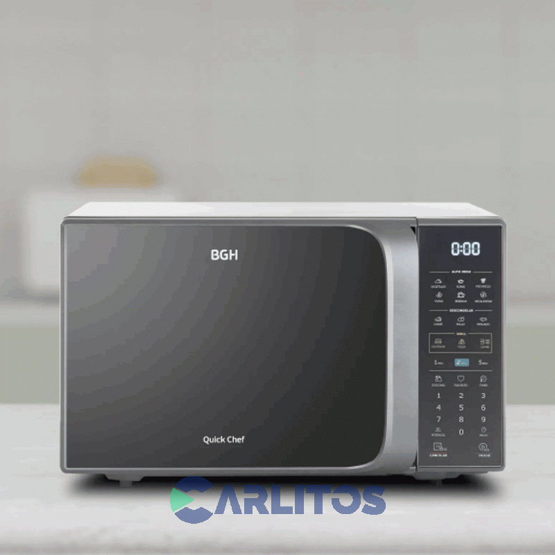 Microondas Con Grill Bgh Digital 23 Litros Gris Bifuncion B223ds20I
