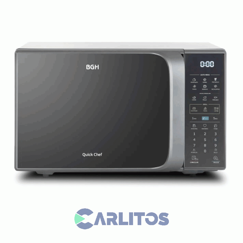 Microondas Con Grill Bgh Digital 23 Litros Gris Bifuncion B223ds20I