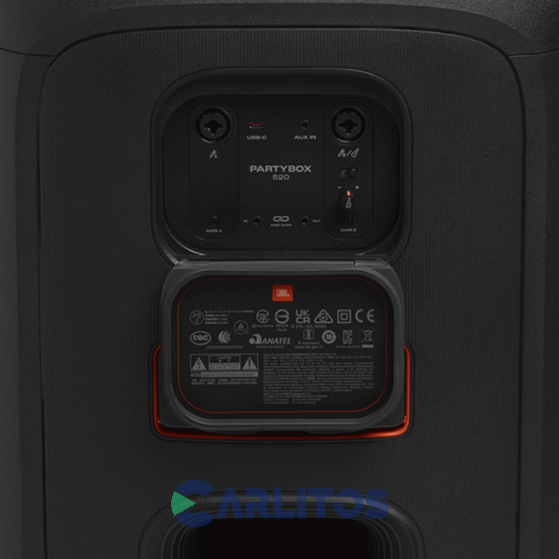 Parlante Torre Jbl Con Bluetooth Y Bateria 400 Watts Rms Partybox 520 Negro