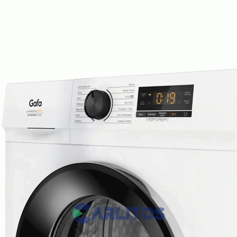 Lavarropa Carga Frontal Gafa 6 KG 1000 RPM Blanco Inverter Lfg06w Slim
