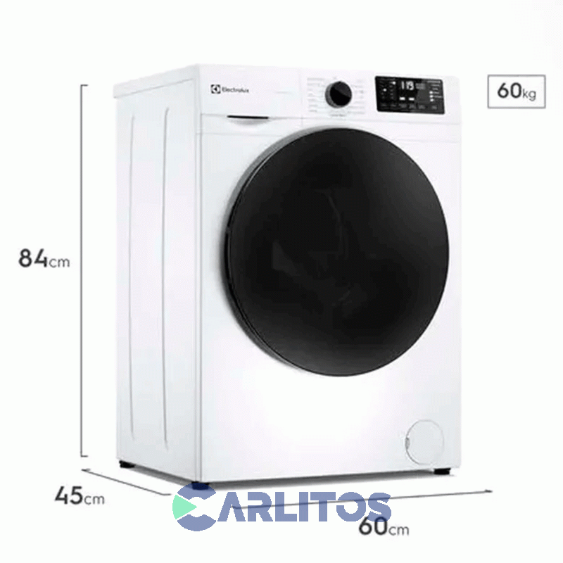 Lavarropa Carga Frontal Electrolux Inverter 7 KG 1200 RPM Blanco Elaf207w