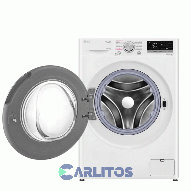 Lavarropa Carga Frontal Lg Inverter 12 KG 1400 RPM Wifi Blanco Wm12wvc4s6