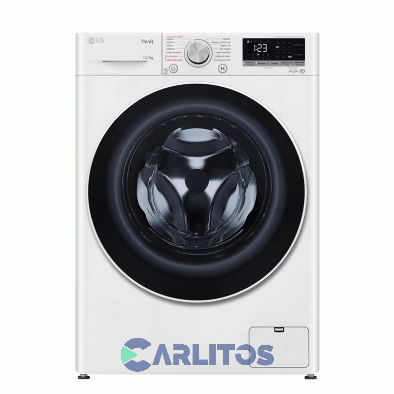 Lavarropa Carga Frontal Lg Inverter 12 KG 1400 RPM Wifi Blanco Wm12wvc4s6