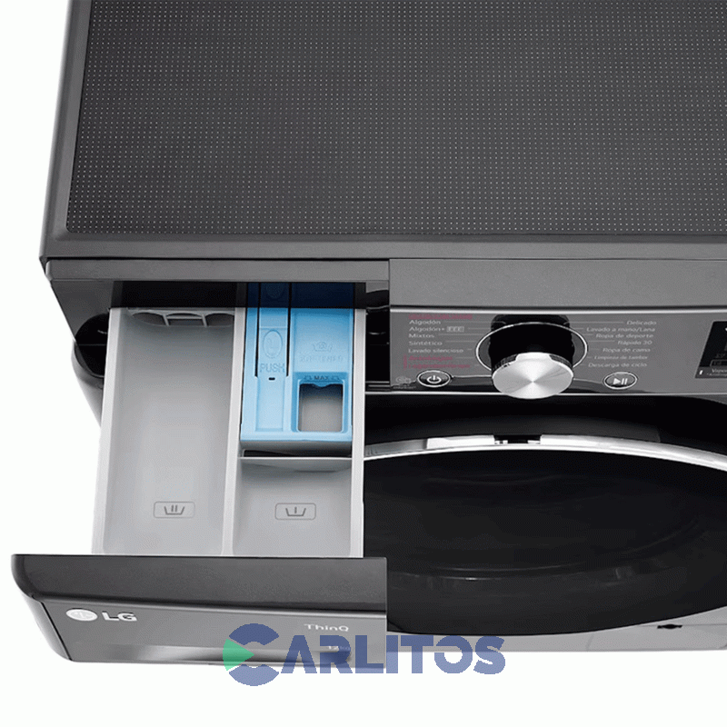 Lavasecarropa Lg Inverter 12+7 Kg 1400 RPM Negro Wd12bvc4s6