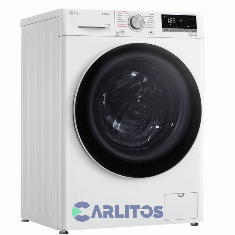 Lavasecarropa Lg Inverter 12+7 Kg 1400 RPM Blanco Wd12wvc4s6