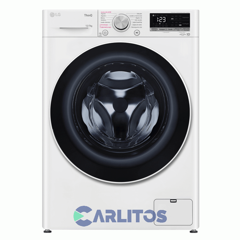 Lavasecarropa Lg Inverter 12+7 Kg 1400 RPM Blanco Wd12wvc4s6