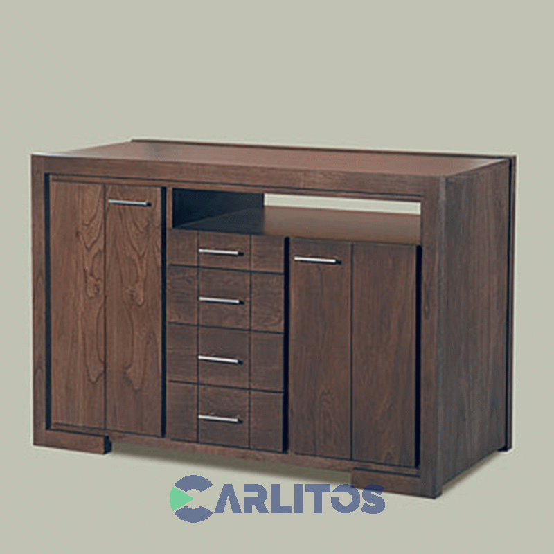 Bahiut Genoud 1.55 Mts X 0.45 Cm X 0.90 Cm Linea Contemporanea Nogal
