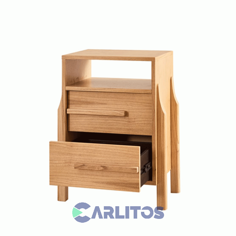 Mesa De Luz Genoud 2 Cajones Bohemia Paraiso Roble