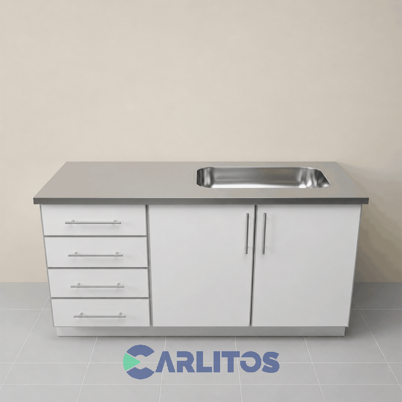 Bacha De Acero Inoxidable 1.20 Mts Danubio Con Pileta Simple Dm 52