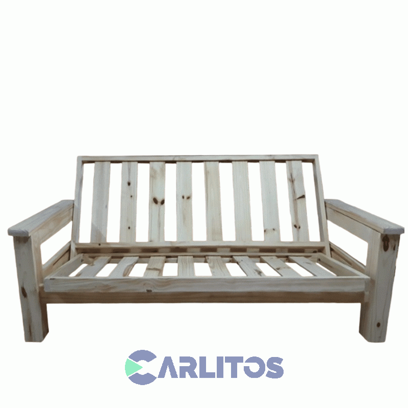 Futón 3 Cuerpos Revistero Pino Sin Lustre