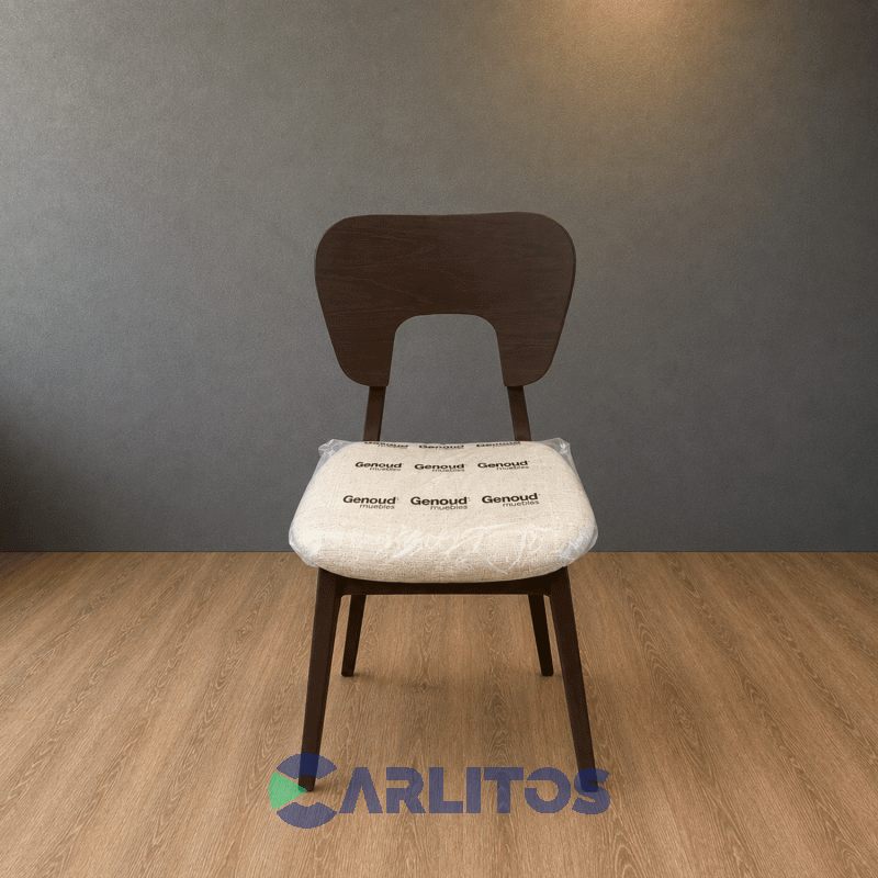 Silla Naoto Tapizado En Tela Genoud Linea Vintag Nogal