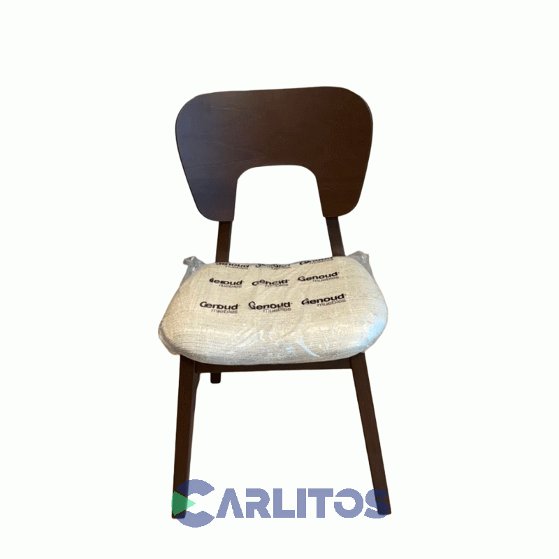 Silla Naoto Tapizado En Tela Genoud Linea Vintag Nogal