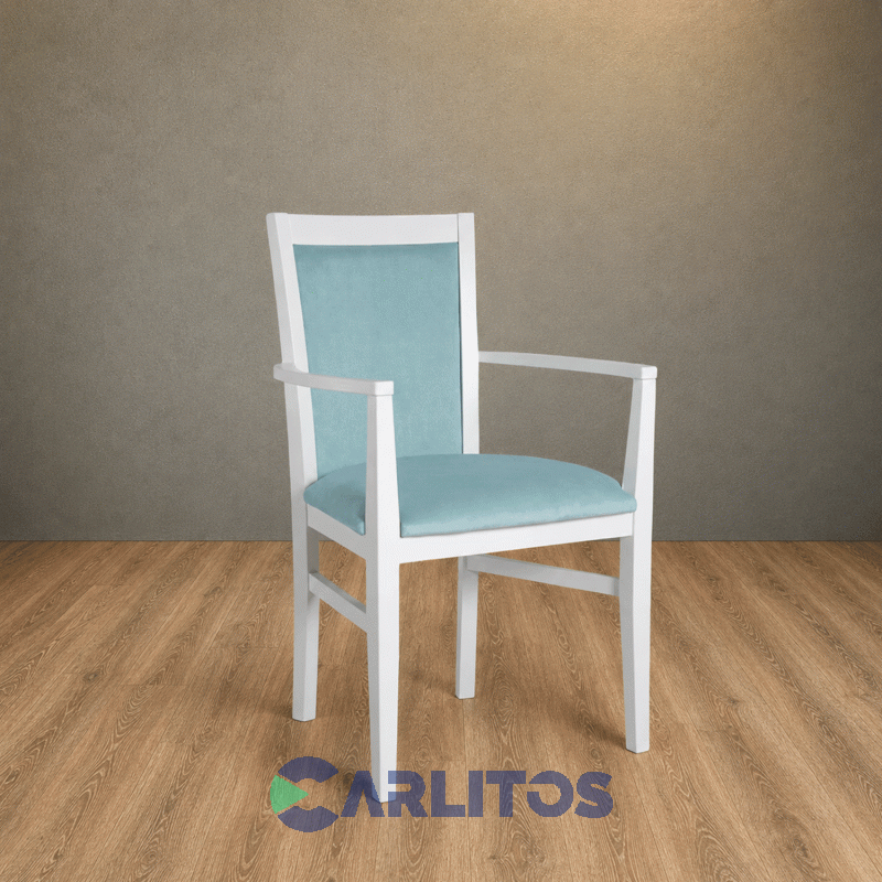 Sillón Camila Tapizado Tela Genoud Paraíso Blanco