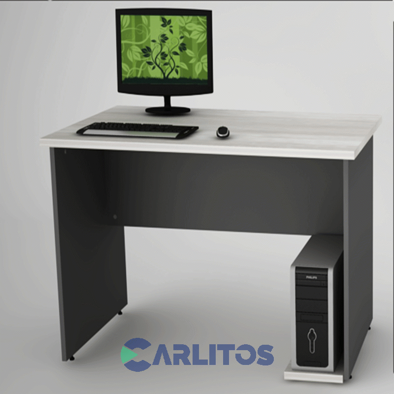 Escritorio Puesto De Trabajo 1.20 Mts Piro Muebles Grafito/Ceniza