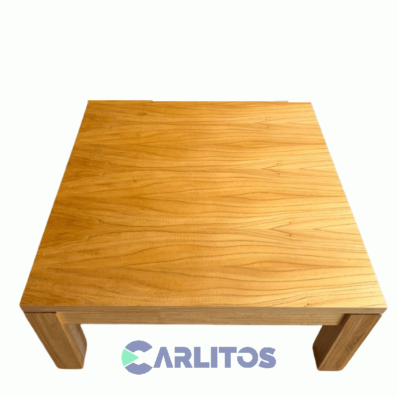 Mesa Ratona Rayces Cuadrada 0.90 Mts Cod: 528 Paraiso Lustre Natural
