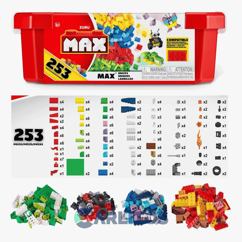 Container De Bloques Max Classic 253 Piezas Zuru 7642