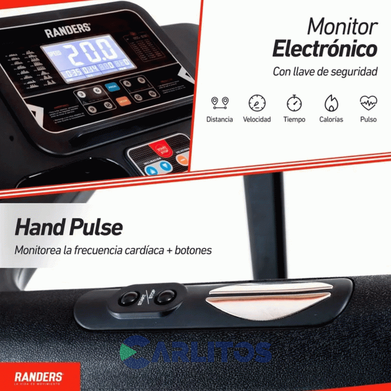 Fitness Cinta Motorizada 2.5 HP Randers Inclinacion Eectronica Arg-780-x