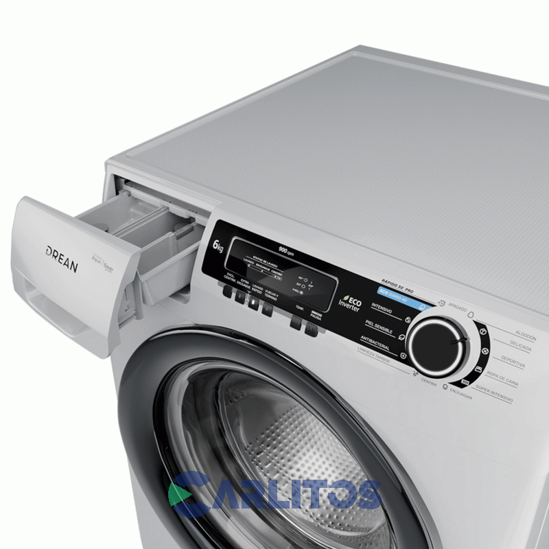 Lavarropa Carga Frontal Drean 6 KG 900 RPM Inverter Blanco Lcfdr0609lb0