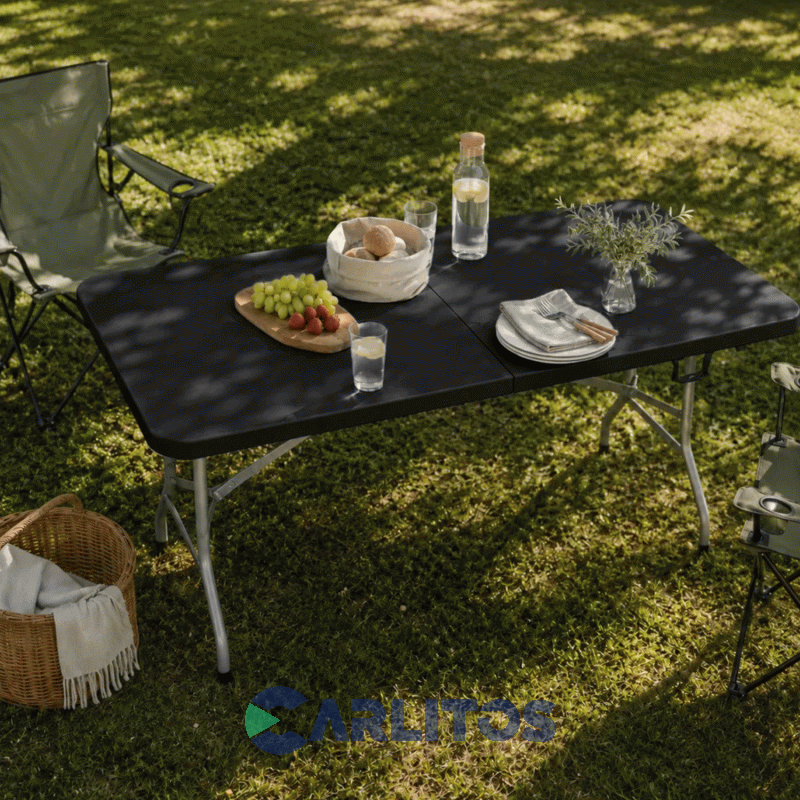 Mesa Plegable Multiuso Garden Life Con Estructura De Acero 1.80 Mts