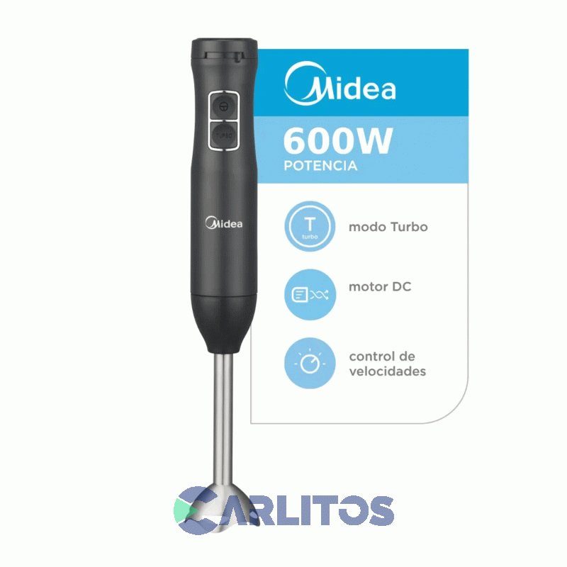 Minipimer Varilla Metal Midea 600 Watts Hb-B6b1ar1 Negra