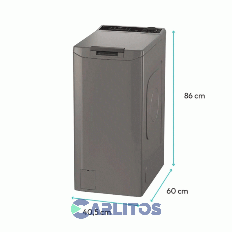 Lavarropa Carga Superior Candy Smart Inverter 7 KG - 1400 RPM Gris Tca474t5r-12