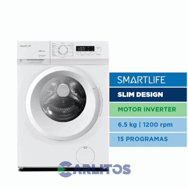 Lavarropa Carga Frontal Smartlife Inverter 6.5 KG 1200 RPM Blanco Sl-Wm26I0651200w