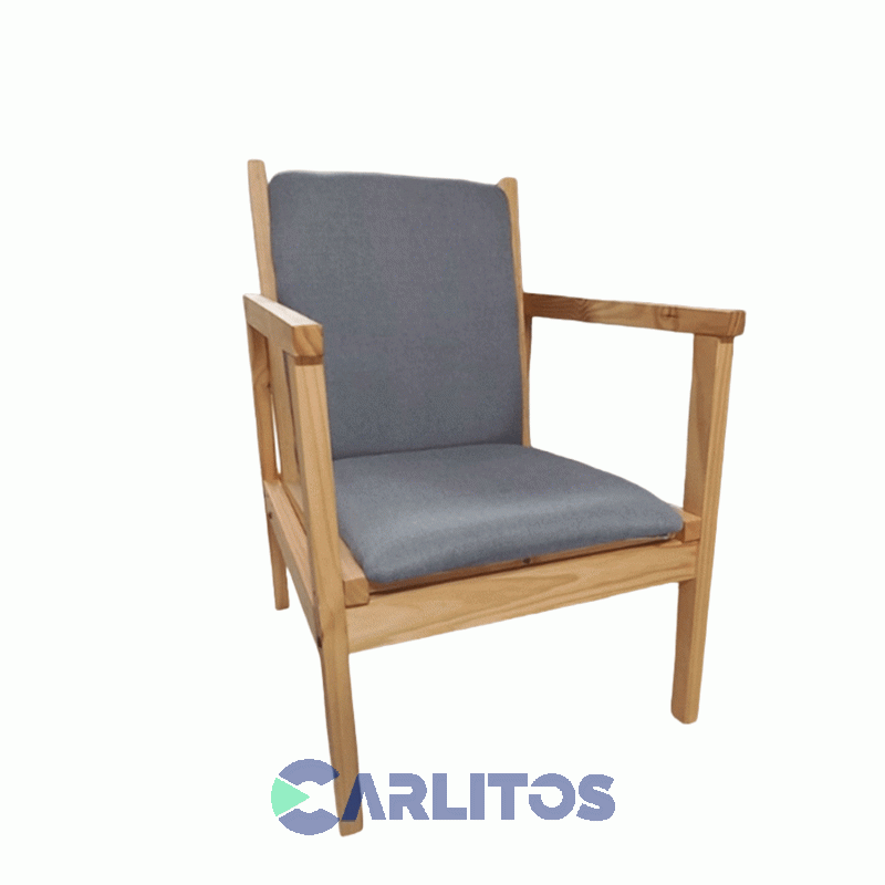 Sillón Escandinavo Un Cuerpo Tapizado Tela Miel