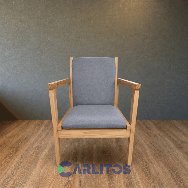 Sillón Escandinavo Un Cuerpo Tapizado Tela Miel