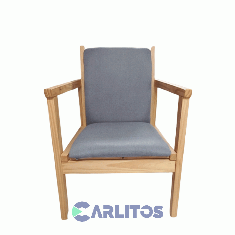 Sillón Escandinavo Un Cuerpo Tapizado Tela Miel