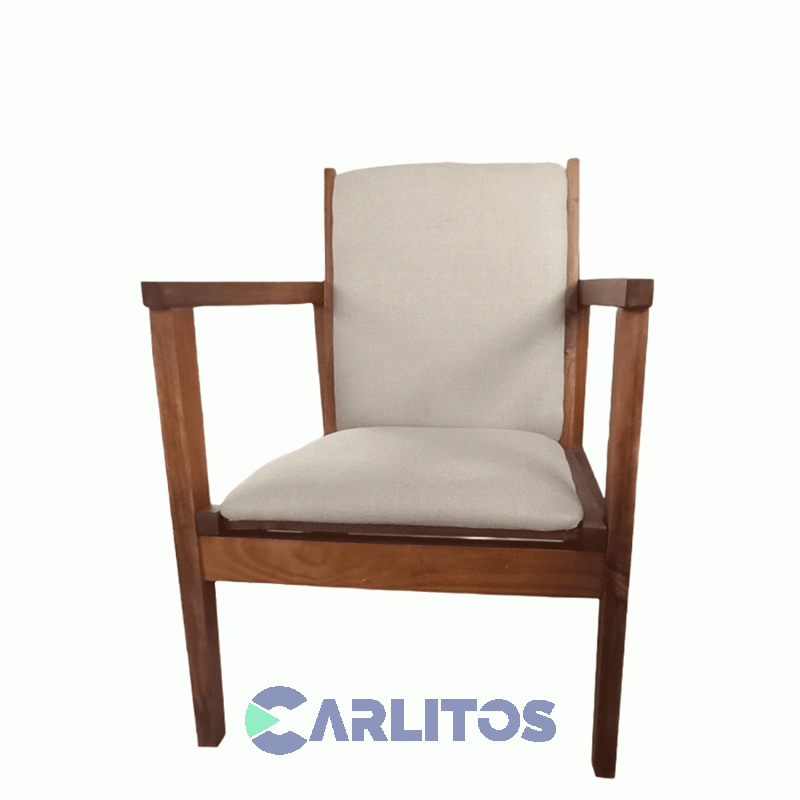 Sillón Escandinavo Un Cuerpo Tapizado Tela Castaño