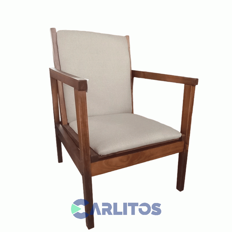 Sillón Escandinavo Un Cuerpo Tapizado Tela Castaño