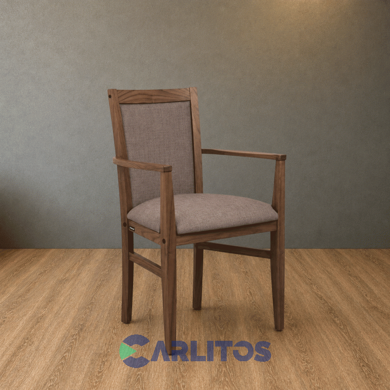 Sillón Camila Tapizado Ecocuero Genoud Paraíso Castaño