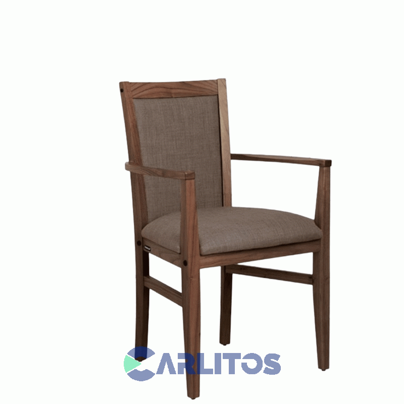 Sillón Camila Tapizado Ecocuero Genoud Paraíso Castaño