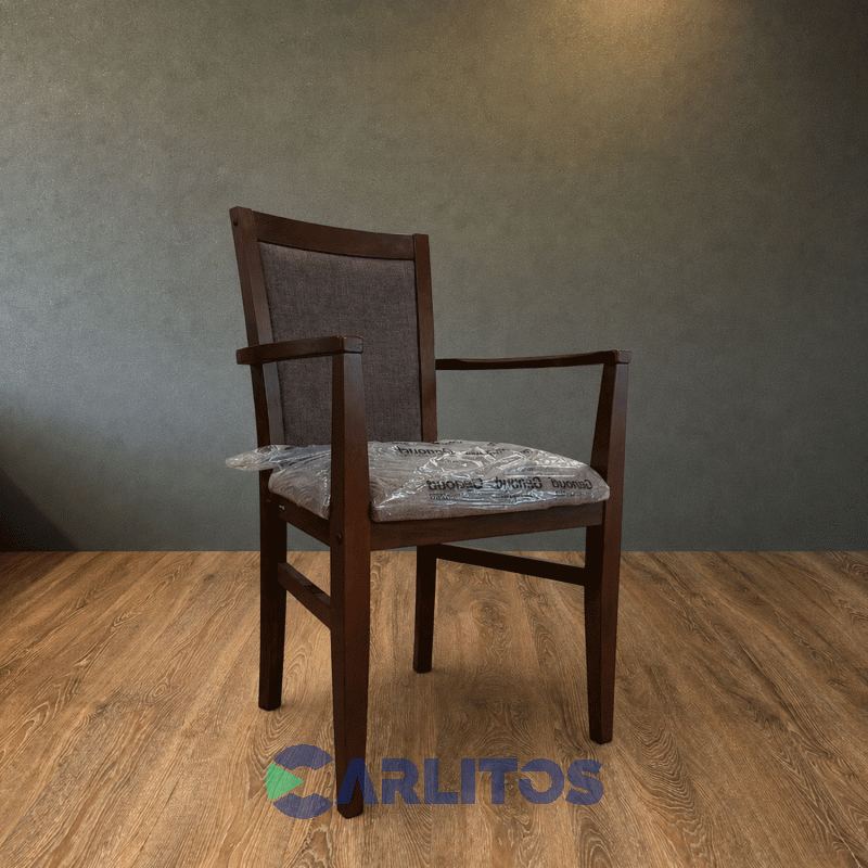 Sillón Camila Tapizado Tela Genoud Paraíso Nogal