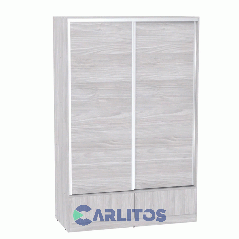 Placard 1.38 Mts Corredizo 2 Puertas 2 Cajones Orlandi Jacaranda