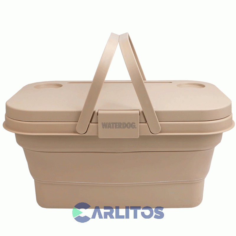 Canasta Waterdog Picnic Plegable Y Mesa 30 Lts Coolerlunch Beige