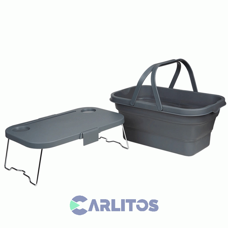 Canasta Waterdog Picnic Plegable Y Mesa 30 Lts Coolerlunch Gris