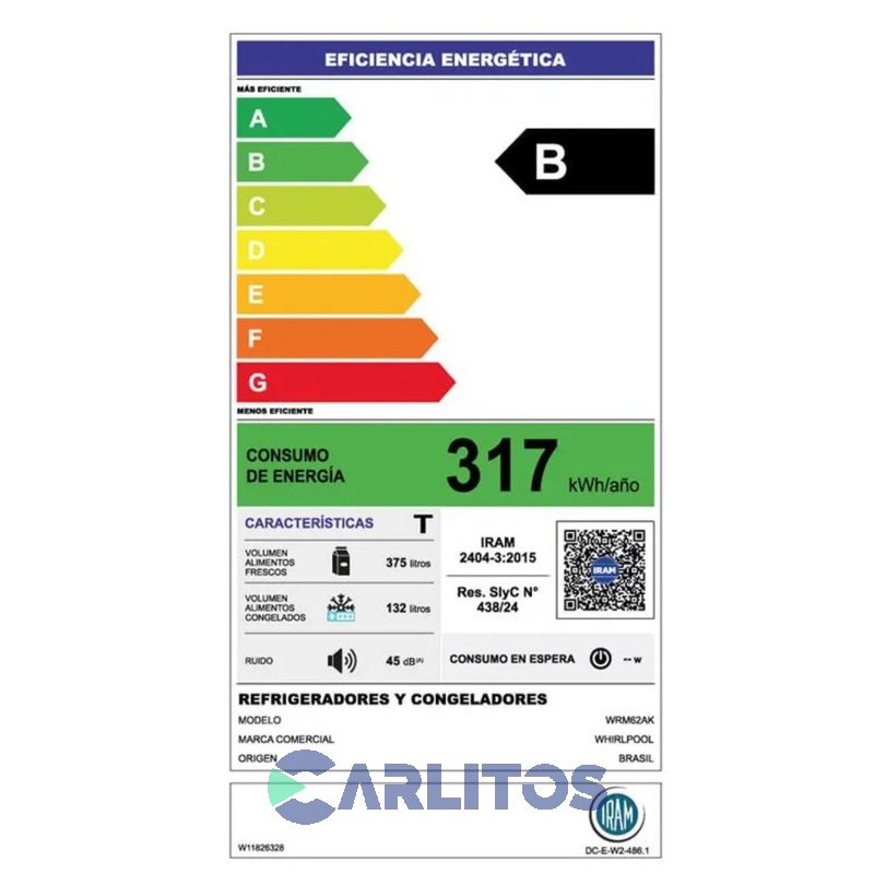Heladera No Frost Whirlpool Inverter 535 Litros Acero Inoxidable Wrm62ak